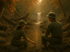 Dưới vòm hoa xác pháo