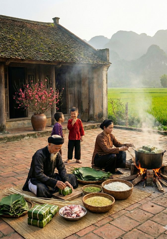 Không khí Tết Việt trong gia đình